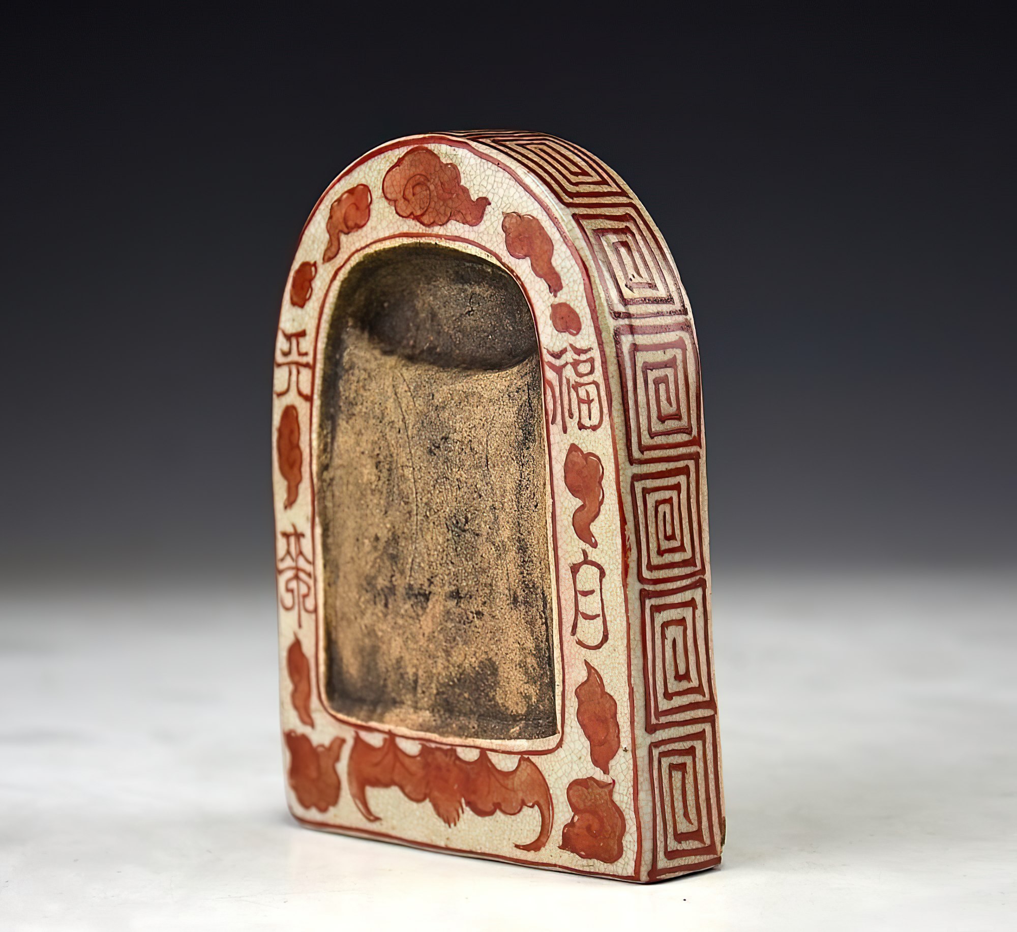 Aoki Mokubei (1767-1833) Iroe Porcelain Inkstone Edo Era Japanese